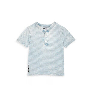 Vintage Havana Boys' Distressed Stripe Henley Tee Light Wash Size 7 1237